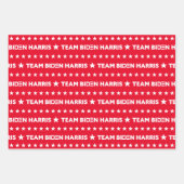 Team Biden Harris White Stars Pattern Custom Red Inpakpapier Vel (Voorkant 3)