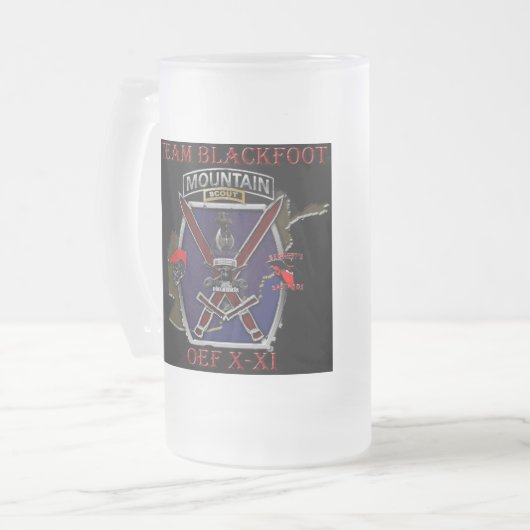Team Blackfoot Frosted Beer Mok (Voorkant links)