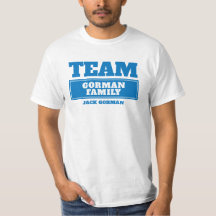 Team blauw gepersonaliseerd gezin of groep t-shirt