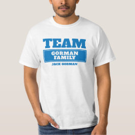 Team blauw gepersonaliseerd gezin of groep t-shirt