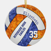 team blauw - oranje volleybalspeler memento keramisch ornament (Voorkant)