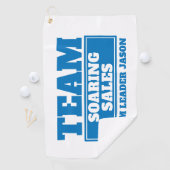 Team blauwe aangepaste naam golf team building eve golfhanddoek (Insitu)