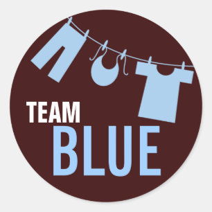 Team Blauwe Babykleding Geslacht onthullen Team St Ronde Sticker