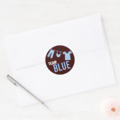 Team Blauwe Babykleding Geslacht onthullen Team St Ronde Sticker (Envelop)