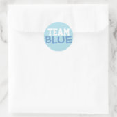 Team Blauwe Polka Dot & Sterren Ronde Sticker (Tas)