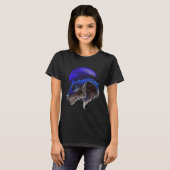 Team Blauwe Weerwolf Wolf en Maan T-shirt (Voorkant volledig)
