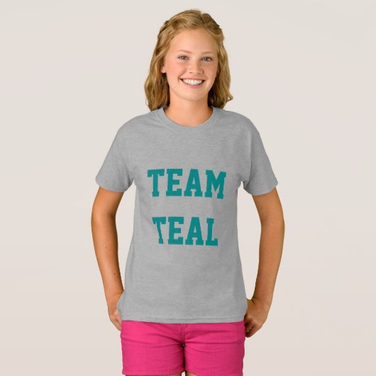 Team Blauwgroen T-shirt (Voorkant volledig)