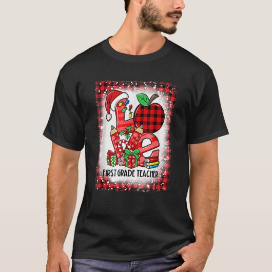 Team Bleached Love 1st First Grade Teacher Santa C T-shirt (Voorkant)