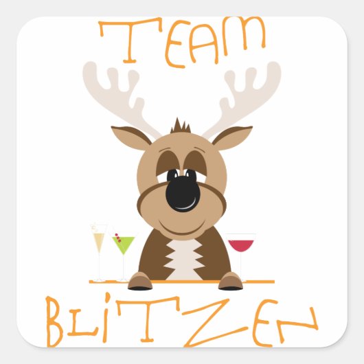 Team Blitzen Vierkante Sticker (Voorkant)