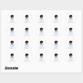 Team Blue African American Baby Boy In Egg Ronde Sticker (Vel)