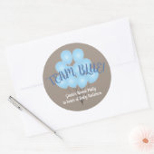 Team Blue | Blue Balloons Geslacht onthullen Parti Ronde Sticker (Envelop)
