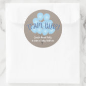 Team Blue | Blue Balloons Geslacht onthullen Parti Ronde Sticker (Tas)