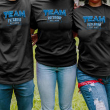 Team Blue Family Name Custom Sports Simple Black
