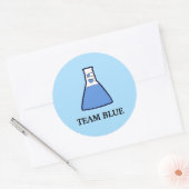 Team Blue Gender Reveal Science Beaker Ronde Sticker (Envelop)