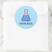 Team Blue Gender Reveal Science Beaker Ronde Sticker (Tas)