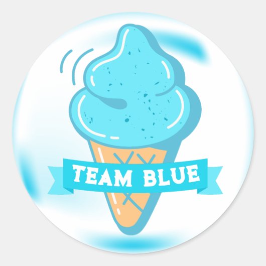 Team Blue Ice Cream Geslacht onthullen gunst Ronde Sticker (Voorkant)