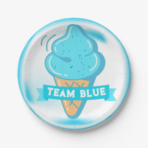 Team Blue Ice Cream Geslacht onthullen Papieren Bordje