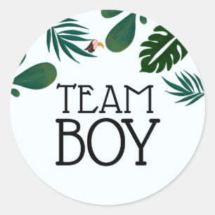 Team Blue Oerwoud Baby Geslacht onthullen Ronde Sticker