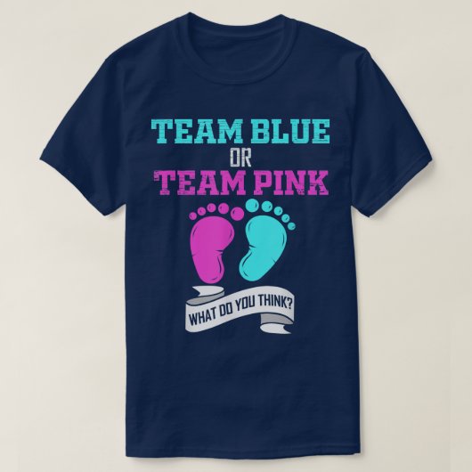 Team Blue of Team Pink Gender onthullen T-shirt (Design voorkant)