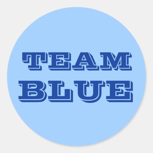 Team Blue Ronde Sticker (Voorkant)