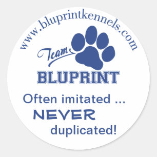 Team BluPrint Sticker: Vaak geïmiteerd nooit... Ronde Sticker