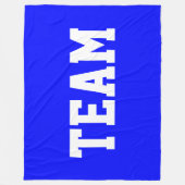 TEAM Bold White Athletic Text On Bright Royal Blue Fleece Deken (Voorkant)