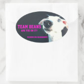Team bonen ovale sticker (Tas)