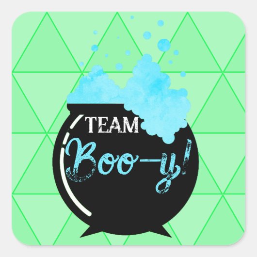 Team Boo-y Gender Onthulling Party Vierkante Sticker (Voorkant)