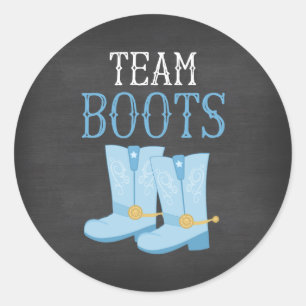 Team Boots Boy Gender onthulling Ronde Sticker