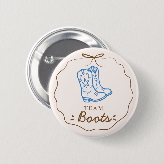 Team Boots Gender Reveal Stemmen Button (Voorkant /achterkant)