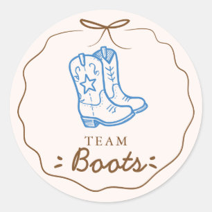 Team Boots Gender Reveal Stemmen Ronde Sticker