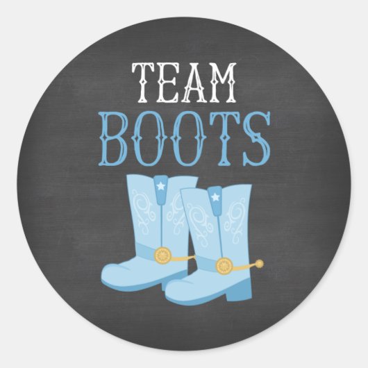 Team Boots Jongen Geslacht Onthullen Ronde Sticker (Voorkant)