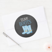Team Boots Jongen Geslacht Onthullen Ronde Sticker (Envelop)