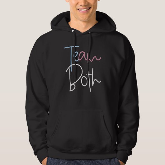 Team Both Healthy Baby Pink Or Blue Gender Reveal Hoodie (Voorkant)