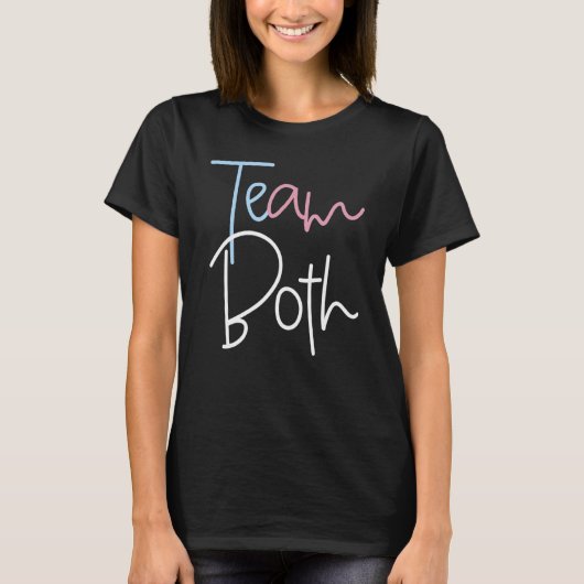 Team Both Healthy Baby Pink Or Blue Gender Reveal T-shirt (Voorkant)