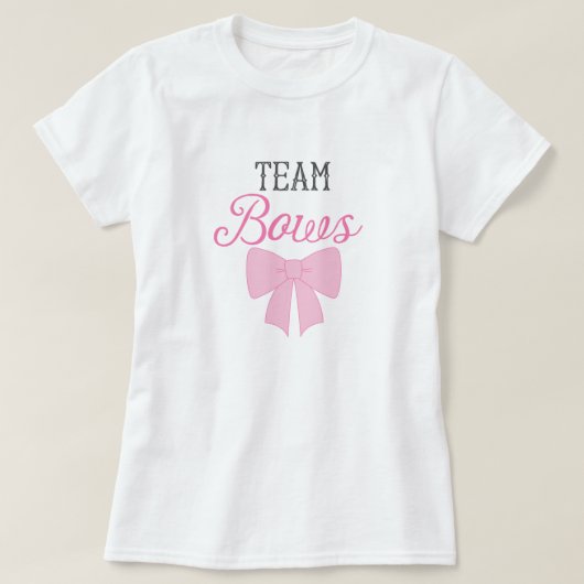 Team bows Girl Gender onthulling T-shirt (Design voorkant)