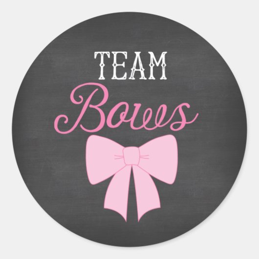 Team Bows Meisje Geslacht Onthullen Ronde Sticker (Voorkant)