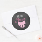 Team Bows Meisje Geslacht Onthullen Ronde Sticker (Envelop)