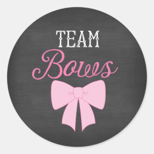 Team Bows Meisje Geslacht Onthullen Ronde Sticker