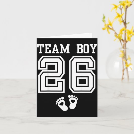 Team Boy 2026 Gender Reveal Baby Shower Matching F Kaart (Gele Bloem)