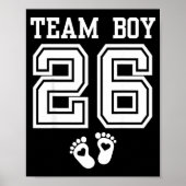 Team Boy 2026 Gender Reveal Baby Shower Matching F Poster (Voorkant)