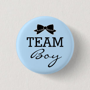 Team Boy Baby shower Blue en Black Ronde Button 3,2 Cm