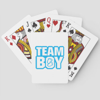 Team Boy Baby shower Gender onthulling party Blue Pokerkaarten