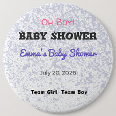 Team Boy Baby Shower Knopen Ronde Button 6,0 Cm (Voorkant)