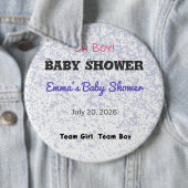 Team Boy Baby Shower Knopen Ronde Button 6,0 Cm (In situ)