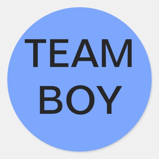 Team Boy Baby Shower Ronde Sticker (Voorkant)