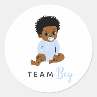 Team Boy Black Geslacht onthulling Blauwe Baby Sti Ronde Sticker