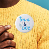 Team Boy Blauw Geslacht Onthullen Partij Ronde Button 5,7 Cm