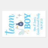 Team Boy Blauw Geslacht Onthullen Party Custom Pop Rechthoekige Sticker (Voorkant)