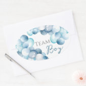 Team Boy Blue Arc Waterverf Geslacht onthullen Ovale Sticker (Envelop)